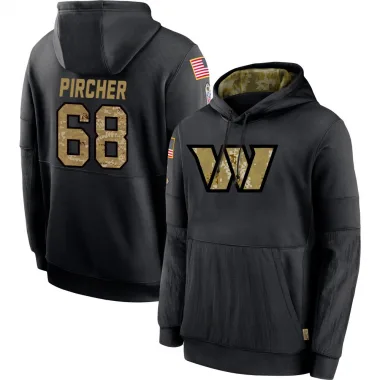 Black Men's Max Pircher Washington Commanders 2020 Salute to Service Sideline Performance Pullover Hoodie