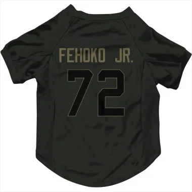 Black Washington Commanders Viliami Fehoko Jr.   Service Dog & Cat Pet Jersey