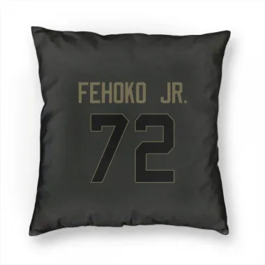 Black Washington Commanders Viliami Fehoko Jr.   Service Pillow Cover (18 X 18)