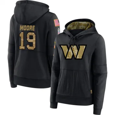 Black Women's Chris Moore Washington Commanders 2020 Salute to Service Sideline Performance Pullover Hoodie