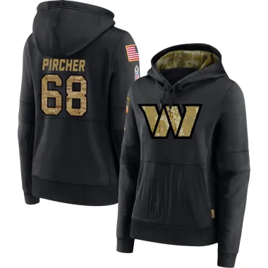 Black Women's Max Pircher Washington Commanders 2020 Salute to Service Sideline Performance Pullover Hoodie