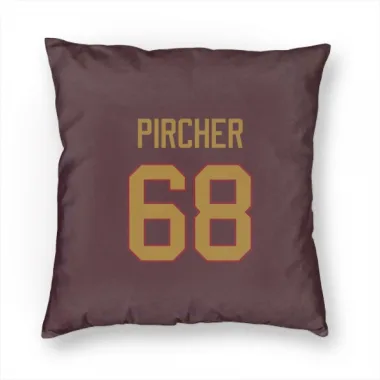 Gold Washington Commanders Max Pircher  Burgundy  Pillow Cover (18 X 18)