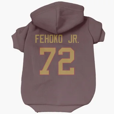 Gold Washington Commanders Viliami Fehoko Jr.  Burgundy  Dog & Cat Pet Hoodie