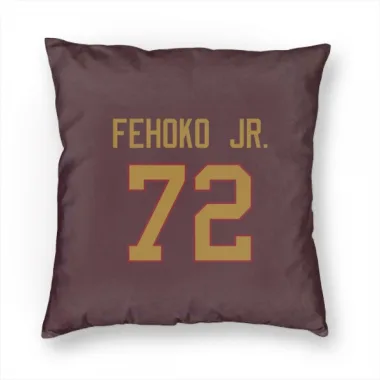 Gold Washington Commanders Viliami Fehoko Jr.  Burgundy  Pillow Cover (18 X 18)