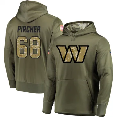 Olive Men's Max Pircher Washington Commanders Salute to Service Pullover Hoodie