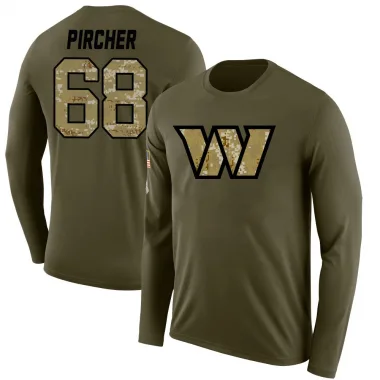 Olive Men's Max Pircher Washington Commanders Salute to Service Sideline Long Sleeve T-Shirt