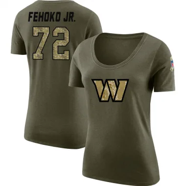 Olive Women's Viliami Fehoko Jr. Washington Commanders Salute to Service Scoop Neck T-Shirt